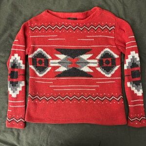Ralph Lauren Red Geometric Women's Sweater